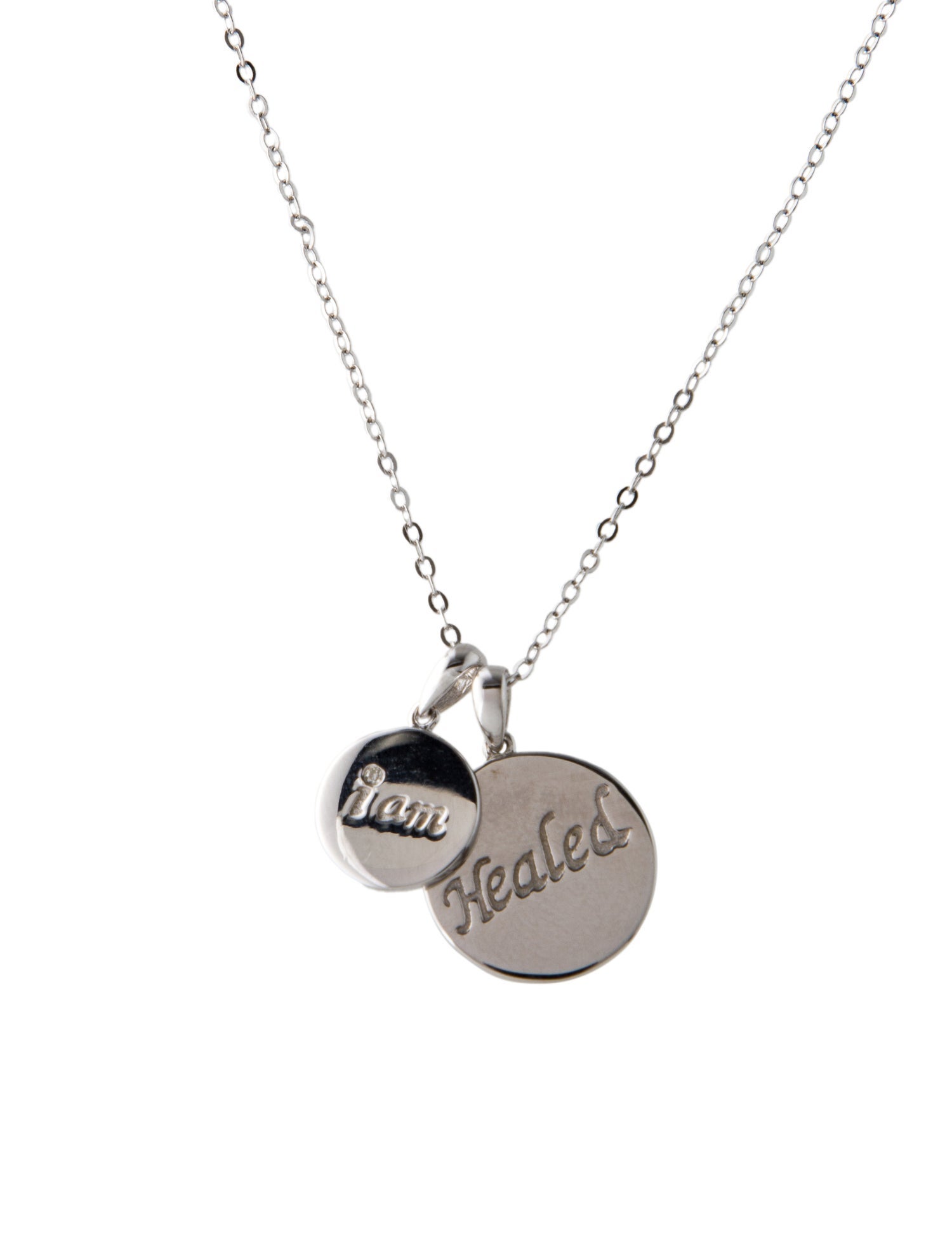 M2 by Mary Margrill Diamond 'I am Healed' Double Disc Pendant Necklace